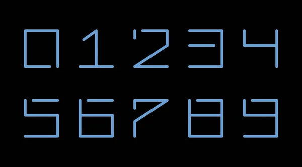 Números digitais sobre fundo preto. Símbolo vetorial simples. Linha de arte — Vetor de Stock