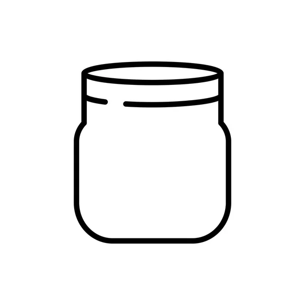 Empty Glass Mason Jar Line Art Style Vector Icon Cooking — Stock Vector