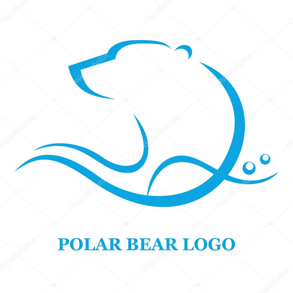 Polar bear logo. Vector icon or pictogram