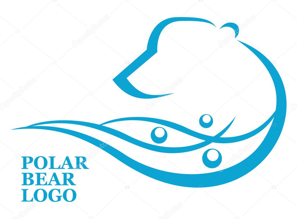 Polar bear logo. Vector icon or pictogram