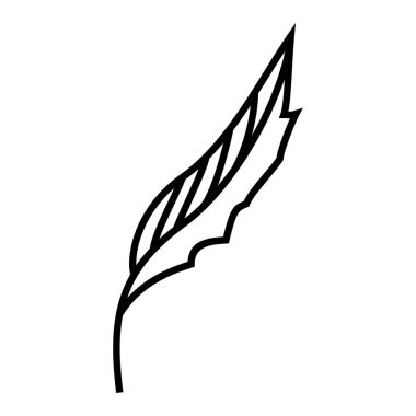 Hat sanatı tarzında tüy sembolü. Vektör çizim