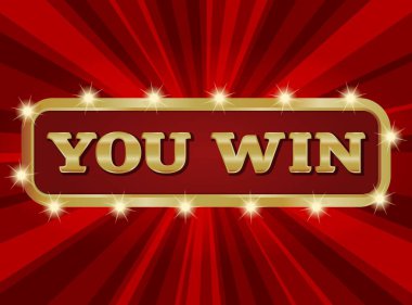 Kırmızı arka planda ışık çerçevesi olan bir tabela kazanırsın. Sancak şablonunu kazandın.