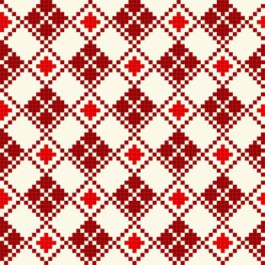 kırmızı ve beyaz çapraz stich geometrik desen dikişsiz