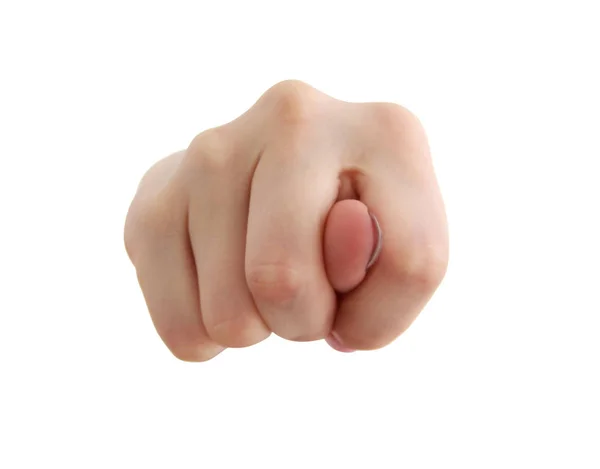 Hand is showing a Fig on white background — Stock Photo, Image