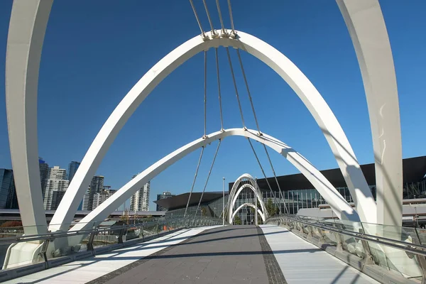 Seafarers Bridge Ponte Pedonale Sul Fiume Yarra Tra Docklands South — Foto Stock