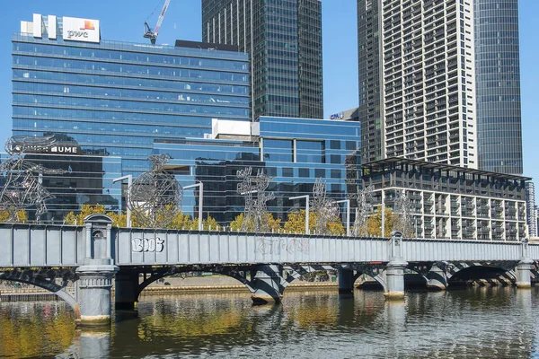 Melbourne Australien Apr 2018 Skyline Och Yarra River Centrala Melbourne — Stockfoto