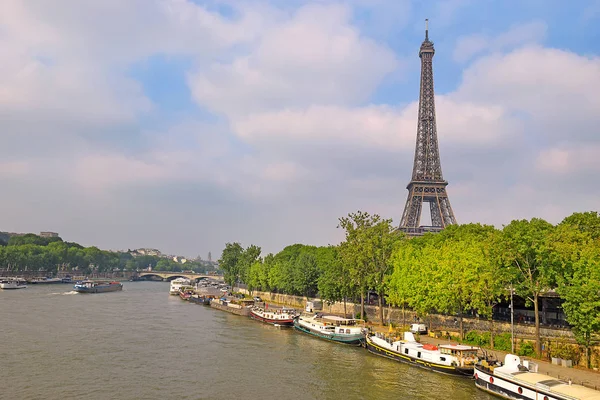 Vista Para Torre Eiffel Partir Rio Sena Paris Torre Eiffel — Fotografia de Stock