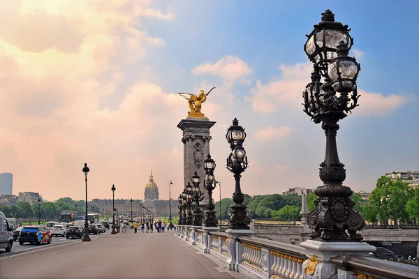 París Francia Mayo 2018 Pont Alexandre Iii Puente Sobre Río —  Fotos de Stock