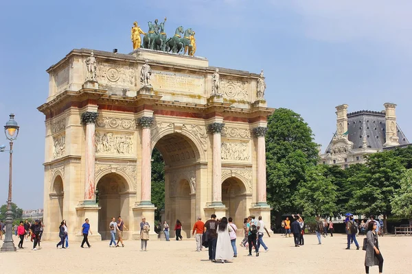 Paris Francja Może 2018 Arc Triomphe Carrousel Centrum Place Carrousel — Zdjęcie stockowe