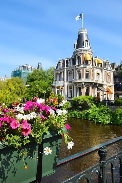 Beautiful Mansion Victorian Era Singelgracht Canal Rijksmuseum Amsterdam Netherlands — Stock Photo, Image