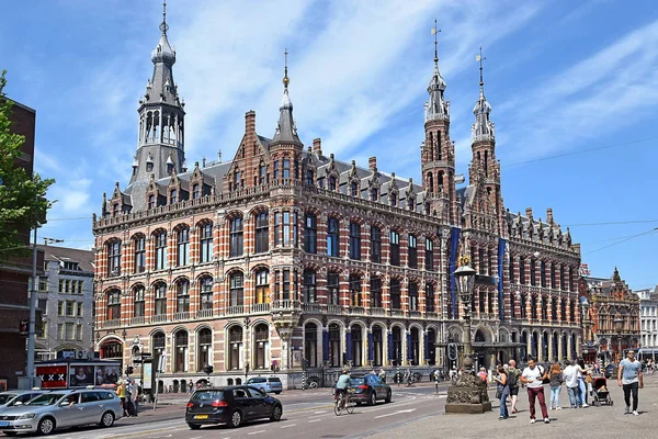 Amsterdã Holanda Maio 2018 Edifício Neogótico Amsterdam Main Post Office — Fotografia de Stock
