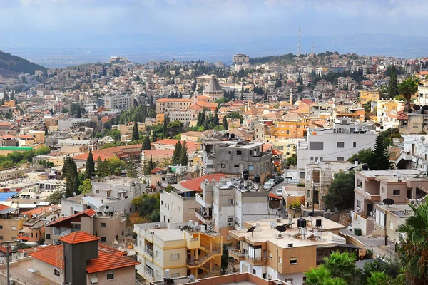 Vista Panorâmica Moderna Nazaré Uma Cidade Galiléia Norte Israel Aqui — Fotografia de Stock