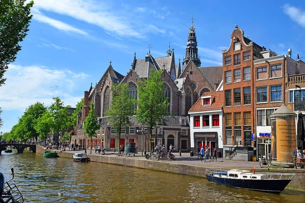 Amsterdam North Holland Netherlands May 2018 Picturesque Cityscapes Red Light — Stock Photo, Image