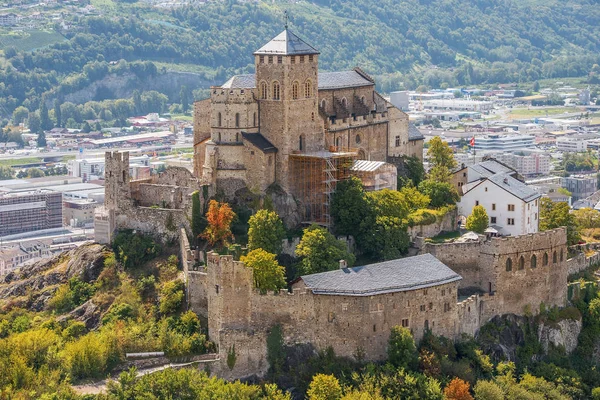 Sion Sviçre Eylül 2018 Görünüm Valera Bazilika Antik Bir Müstahkem — Stok fotoğraf