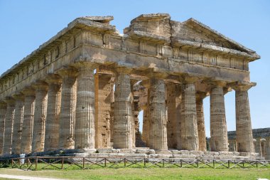 Tapınağı, Athena (Minerva), (olarak da bilinen Cerere Temple), antik Yunan tapınağı Dorik sırada Poseidonia (Paestum), Campania, İtalya