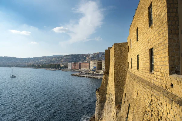 Vistas Nápoles Paseo Marítimo Nápoles Desde Altura Castel Dell Ovo — Foto de Stock
