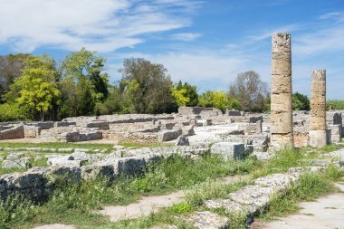 Antik Yunan arkeolojik Poseidonia (Paestum), Campania, Güney İtalya