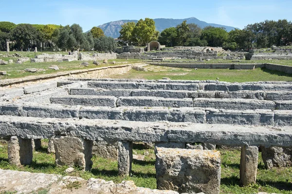 Αρχαίων Ελληνικών Αρχαιολογικών Χώρων Στην Ποσειδωνία Paestum Καμπανία Νότια Ιταλία — Φωτογραφία Αρχείου