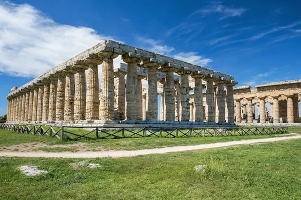 Starożytne Greckie Archeologicznych Poseidonia Paestum Campania Południowe Włochy — Zdjęcie stockowe