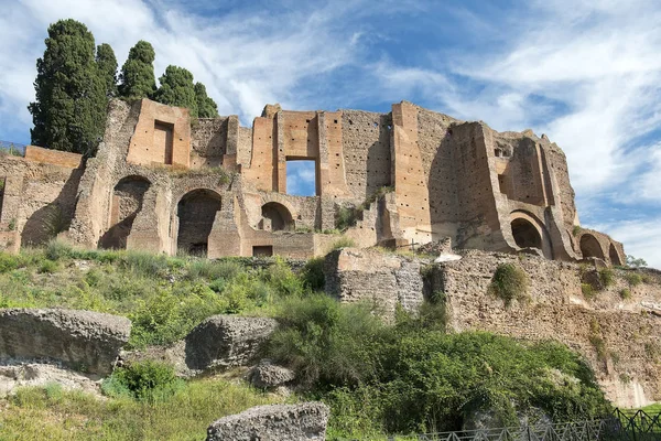 Ruínas Antigas Domus Augustana Construído Para Imperador Domiciano Topo Monte — Fotografia de Stock