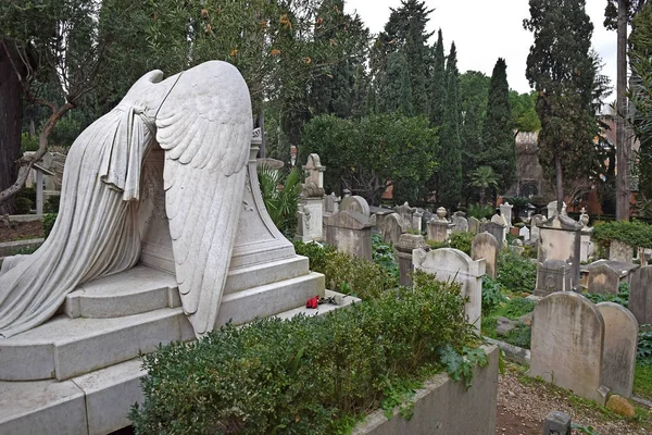 Roma Itália Novembro 2018 Sepulturas Pessoas Famosas Cimitero Acattolico Cemitério — Fotografia de Stock