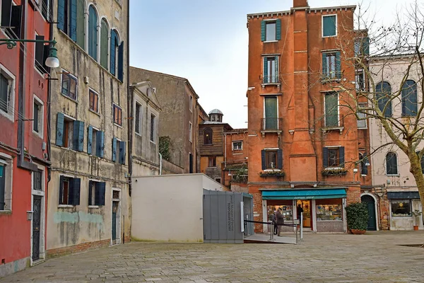 意大利威尼斯 2019年1月30日 该市古色古香的犹太人区诺沃犹太人区的主要广场 — 图库照片