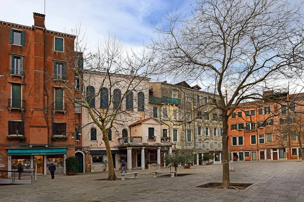 Venedig Italien Januari 2019 Huvudsakliga Torget Ghetto Novo Antika Judiska — Stockfoto