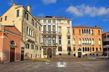 small chapel Oratory of the Annunziata at the Campo Sant'Angelo, also known as Campo Sant'Anzolo, is a city square in the sestiere of San Marco in Venice, Italy clipart