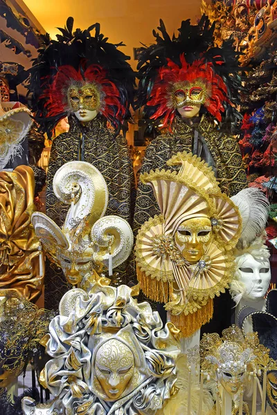 Venice Italy January 2019 Magnificent Venetian Carnival Masks Shop Window — Stock Photo, Image