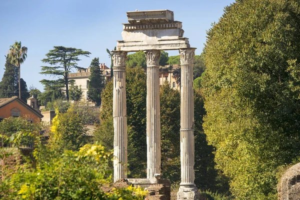 Weergave Van Roman Forum Stadsplein Het Oude Rome Italië — Stockfoto