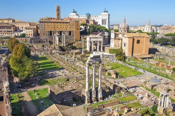 Das Römische Forum Stadtplatz Antiken Rom Italien — Stockfoto