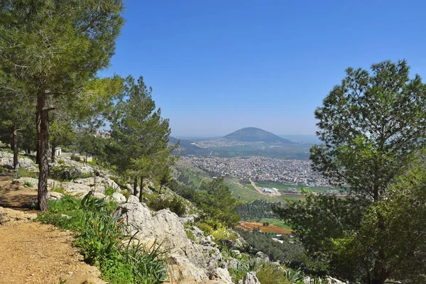 Blick Auf Das Jezreel Tal Den Biblischen Berg Tabor Und — Stockfoto