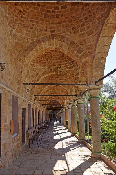 Pátio Mesquita Jezzar Pasha Também Conhecida Como Mesquita Branca Acre — Fotografia de Stock