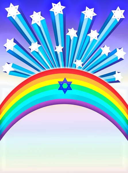 Estrellas David Una Bandera Lgbt Color Arco Iris — Foto de Stock