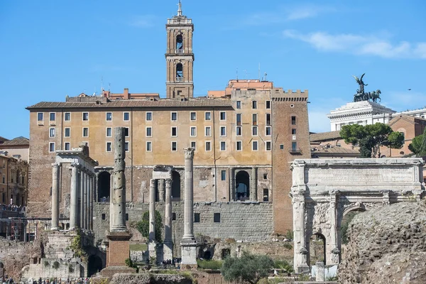 Historisch Openluchtmuseum Romanum Forum Rome Italië Een Van Belangrijkste Reisbestemmingen — Stockfoto