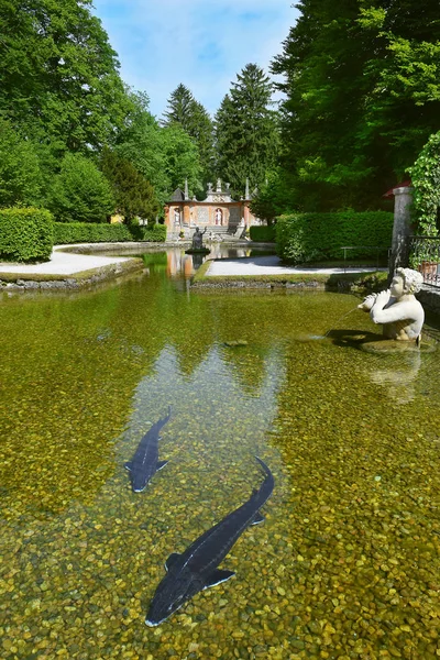 Salzburg Austria May 2019 Sculptures Pond Public Gardens Hellbrunn Palace — Stock Photo, Image