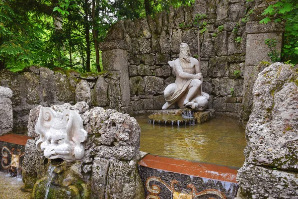 Salzburg Austria May 2019 Trick Fountains Sculptures Public Gardens Hellbrunn — Stock Photo, Image