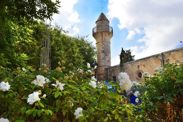 Minoret Gamla Turkiska Moskén Igenom Gamla Stan Safed Centrum För — Stockfoto