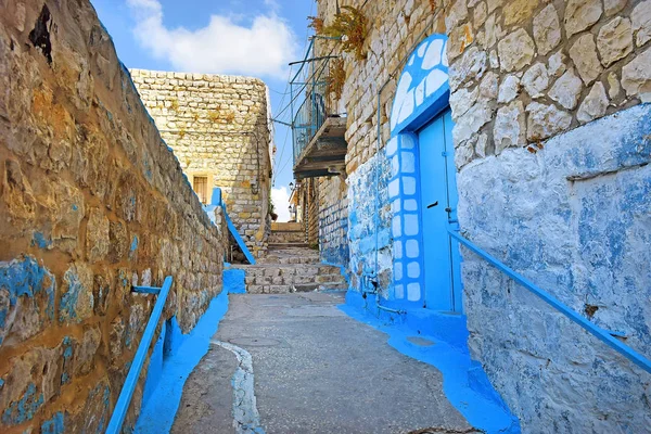 Promenade Dans Vieille Ville Safed Centre Kabbale Mysticisme Juif Haute — Photo