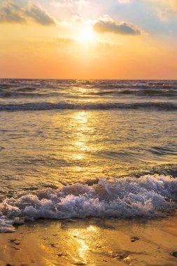 muhteşem deniz manzarası, Akdeniz 'de günbatımı, Israil