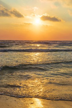muhteşem deniz manzarası, Akdeniz 'de günbatımı, Israil