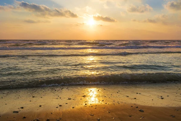 Великолепный Морской Пейзаж Закат Над Средиземным Морем Израиль — стоковое фото