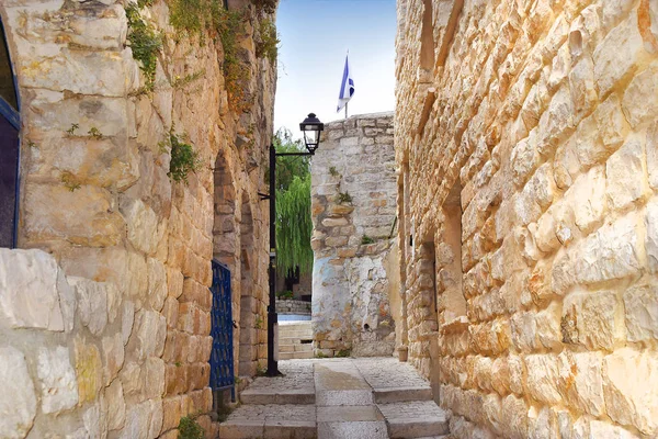 Caminhar Pela Cidade Velha Safed Centro Cabala Misticismo Judaico Alta — Fotografia de Stock