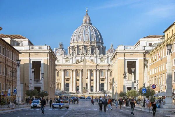 Vatikanstaten Vatikanen Rom Italien November 2018 Över Huvudfasaden Peterskyrkan Från — Stockfoto