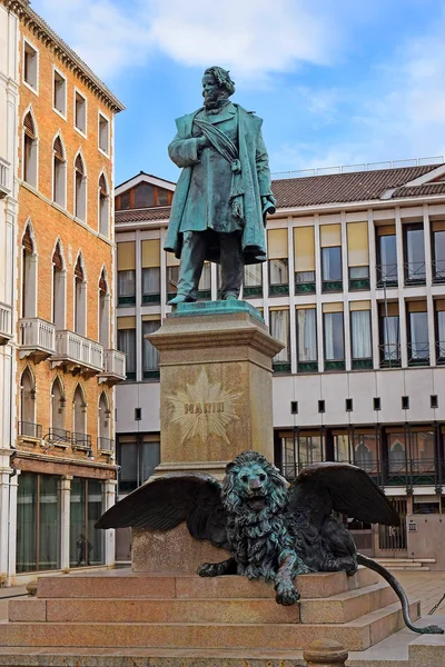 意大利爱国者 政治家 里索吉门托 意大利统一 领导人丹尼尔 马宁纪念碑 意大利威尼斯的坎波 — 图库照片