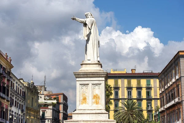 Neapel Italien September 2018 Monument Dante Alighieri Tito Angelini Piazza — Stockfoto