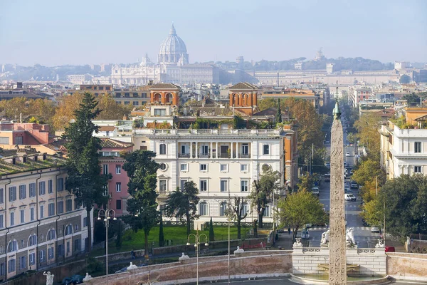 Blick Von Oben Auf Die Piazza Del Popolo Und Die — Stockfoto