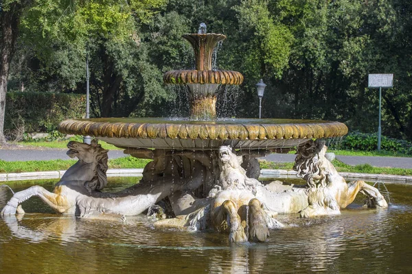 意大利罗马 2018年11月14日 位于Villa Borghese花园的喷泉Cavalli Marini Fontana Dei Cavalli Marini — 图库照片
