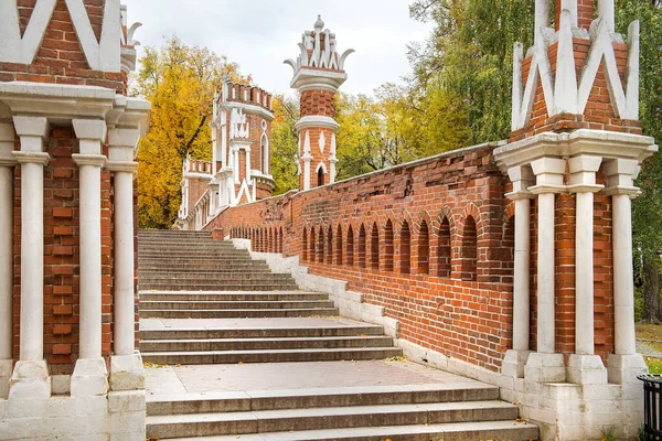 Visitando Moscovo Edifício Histórico Tsaritsyno Tsaritsyno Museu Palácio Parque Reserva — Fotografia de Stock