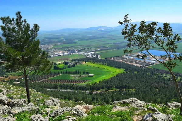 Výhled Jezreel Valley Výšin Hory Precipice Která Nachází Hned Jižním — Stock fotografie